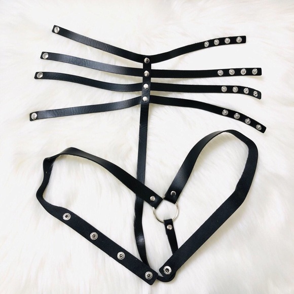 Sexy four Layers Choker necklace body jewelry o-ring belt strap Intimate Jewelry - Picture 2 of 3